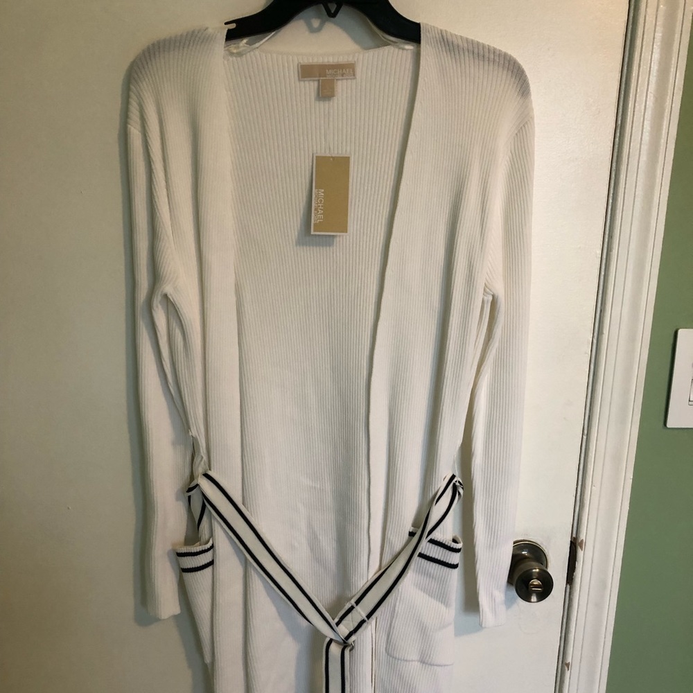 Michael Kors NWT long white cardigan